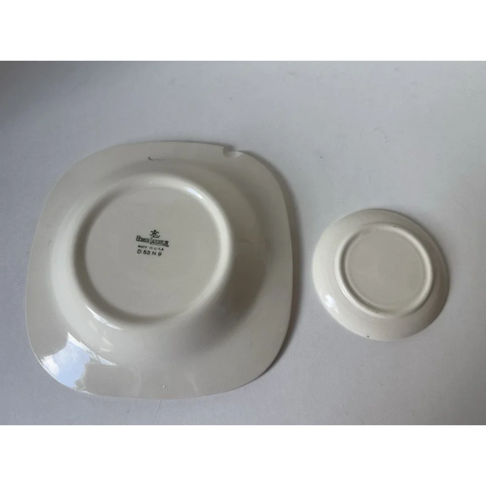 1950's Homer Laughlin Ford's First Car 1896 Automobile Ashtray & Small Plate